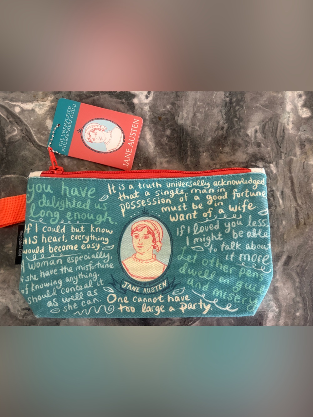 NWT! Jane Austen Portrait Canvas Pouch, THE UNEMPLOYED PHILOSOPHER’S GUILD - Picture 2 of 12